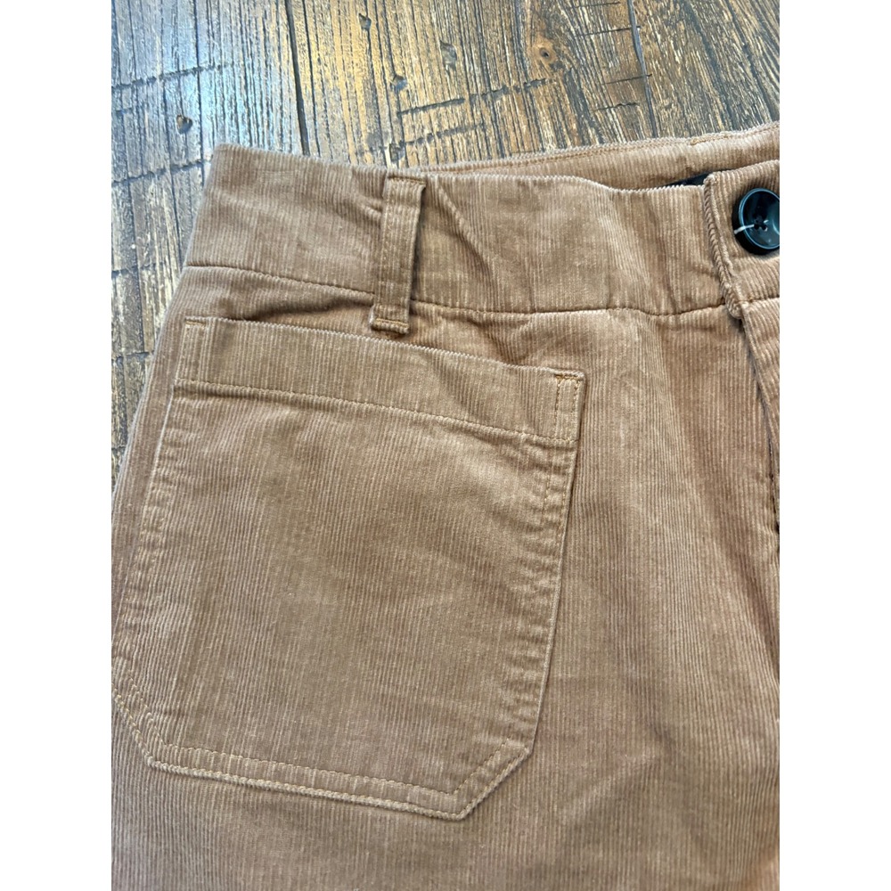 Quince Organic Stretch Corduroy Cropped Wide Leg Pants Womens 10 Warm Brown - Picture 7 of 11